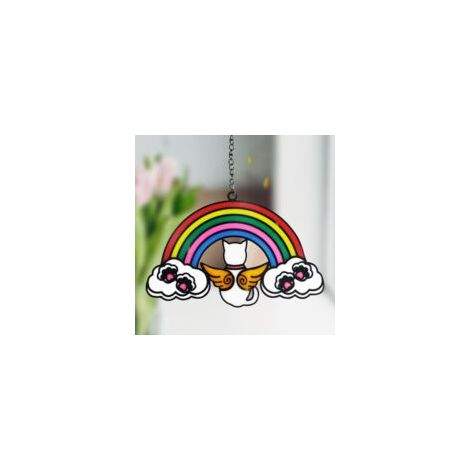 Decorazione commemorativa in vetro colorato a forma di gatto, da appendere, acchiappasole, regalo di condoglianze per gli amanti dei gattini, regalo per la perdita di un animale domestico, decorazione