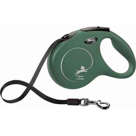 Flexi - Koppel New Classic - M - 5m Band - Olive - Max 25kg