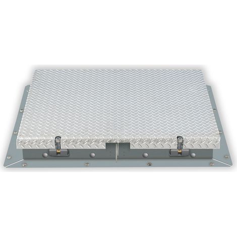 Hailo Schachtabdeckung HS7 Edelstahl 4mm begehbar, tagwasserdicht mit Verschluss versenkt 800x800mm (1/3)