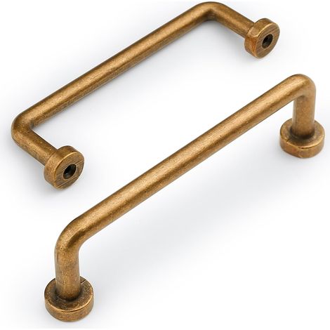10 Poignée de meuble, 96mm entraxe, alliage de zinc, style rétro bronze, pour tiroir, armoire, cuisine