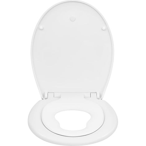 1 abattant wc,forme o,abaissement automatique,dégagement rapide,plastique pp,famille avec siège enfant (1/5)