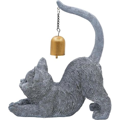 Statuette de Chat en Étirement - Statue De Chat Décorative (1/5)