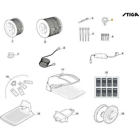 Conectores estación de carga robot 5PZ modelos G300 ORIGINAL STIGA 1127-0005-01 (1/2)