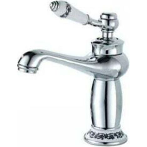 [NON UTILIZZATO] Mitigeur de lavabo Robinet Salle Bain Monocommande Mitigeur Lavabo DéCoration Florale En CéRamique Robinet Lavabo Salle De Bain Robinet Lavabo，Chrome