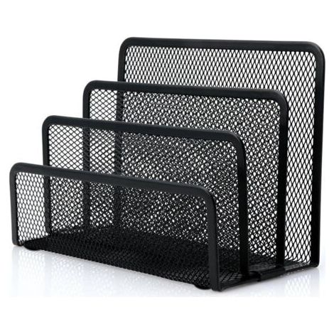 Organiseur de courrier de bureau, trieur de lettres avec 3 compartiments verticaux verticaux en maille métallique, classement, organiseur de papier pour la maison ou le bureau (1 pièce) (1/5)