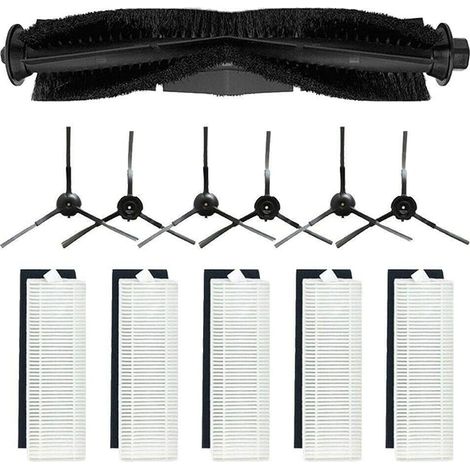 12 pièces Accessoires de Remplacement pour Proscenic M7 Pro, pour Uoni V980 Plus, pour Kyvol Cybovac S31 Robot aspirateur, 1 Brosse Principale, 6 brosses latérales, 5 filtres HEPA (1/4)