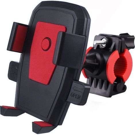 Supporto per cellulare da bicicletta rosso, supporto universale per bici, supporto per smartphone da manubrio, girevole a 360°, compatibile con moto, scooter, iPhone, Samsung e altro ancora. (1/5)