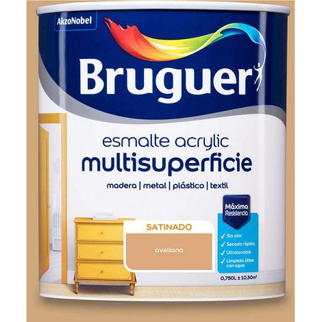 ESMALTE ACRYLIC MULTISUPERFICIE SATINADO AVELLANA 0,750L 5161509 BRUGUER