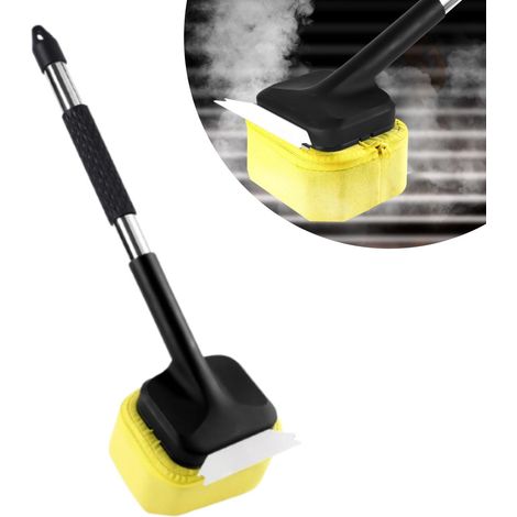 Brosse pour barbecue avec chiffon ignifuge Manche antidérapant Compatible l' la fonte et porcelaine 1pc Acier inoxydable Acier