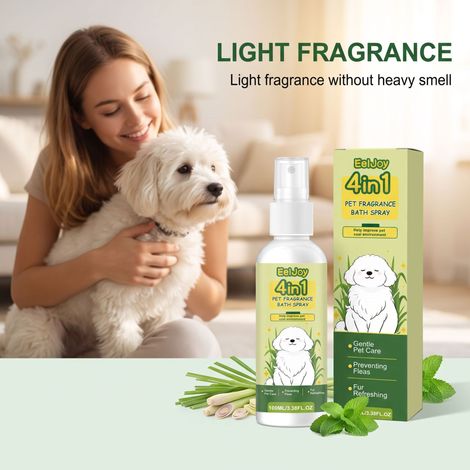 Shampoing en spray parfumé pour animaux : rafraîchissant, agréable, doux, élimine les odeurs, laisse le pelage lisse et brillant – 100 ml (1/5)