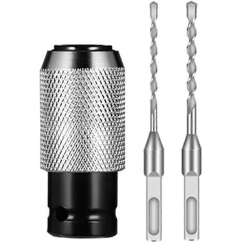 (C) Adaptateur pour marteau perforateur avec jeu de forets à percussion, convertisseur marteau électrique/perceuse pour perçage de précision (1/5)