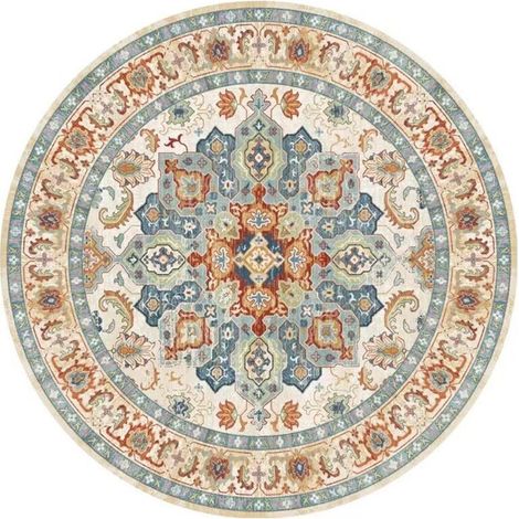 Tapis Vintage 100cm Fausse Laine Épaisse 8mm Hypoallergénique Pour Chambre et Salle de Bain Sans Produits Chimiques (1/4)