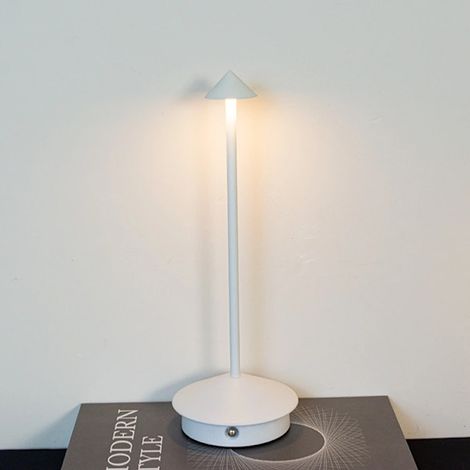 Verstellbare LED-Schreibtischlampe, Schutzart IP54 für den Innen- und Außenbereich, mit Stecker, 29 cm hoch, weiß