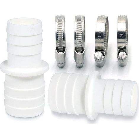 Lot de 2 raccords de tuyau avec colliers de serrage - Adaptateur de tuyau de piscine - Double embout de tuyau (2 x 32 à 38 mm) (1/5)