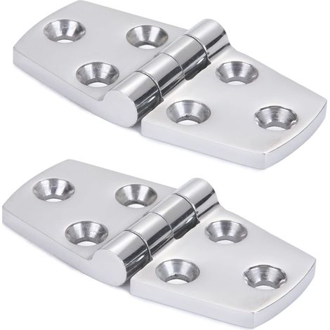 Marine Monture Charnières de Porte Acier Inoxydable Charnière de Bateau de Trappe Matériel À toute épreuve Charnière de bateau Plateforme Cabinet SUS316 2pcs 38 mm x 76 mm (1/5)