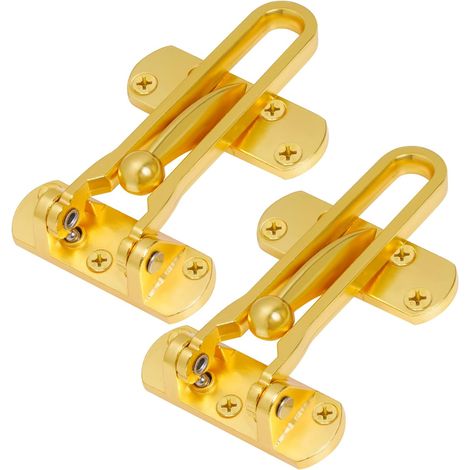 Serrure de porte à bascule, protection de porte durable pour portes avant et avant, parfaite pour la sécurité de la maison (doré, paquet de 2)