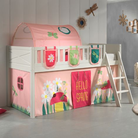 Lit mi-hauteur Scottie 90x200 cm Printemps 3-blanc (1/4)
