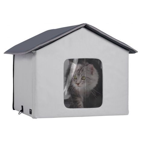 Maison Chat Chauffante Niche Chat Extérieur avec Coussin (1/5)