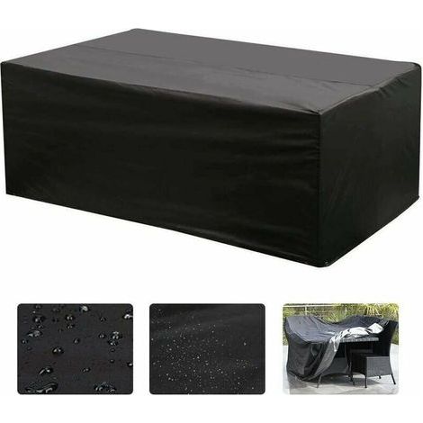 Oxford Rechteckige Tischabdeckung für Gartenmöbel UV-Schutz (Schwarz)-242162100cm (1/5)
