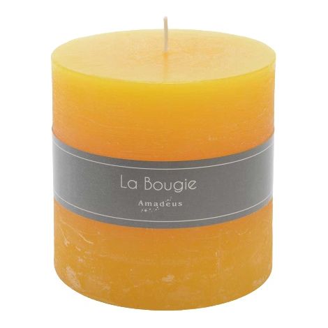 Amadeus - Bougie grand cylindre Moutarde 10 X 10 cm - (lot de 6) (1/2)