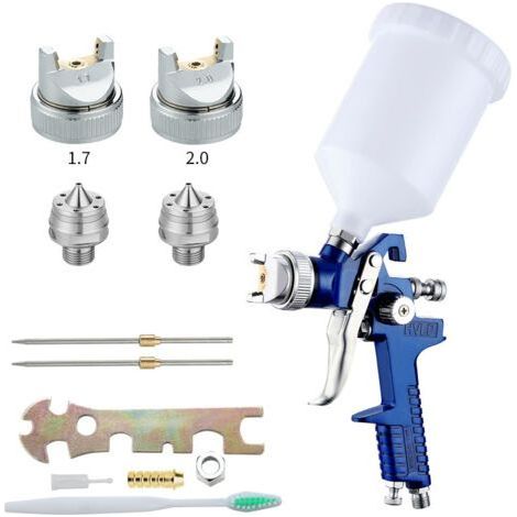 Pistolet A Peinture HVLP Professionnel système de pulvérisation de Peinture Alimentation par 1,7mm 2,0mm (1/5)