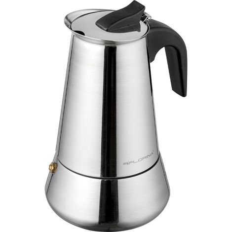 Cafetière Espresso en acier inoxydable 6 tasses (300 ml) I Machine à espresso I En acier inoxydable avec poignée profilée I Convient à tous les types de cuisinières et à l'induction (1/5)