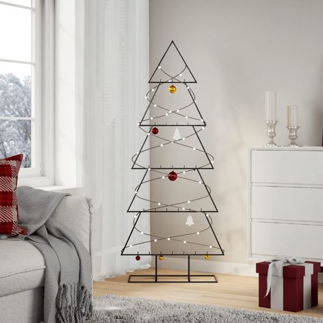 vidaXL Albero di Natale Decorativo in Metallo Nero 150 cm (1/4)