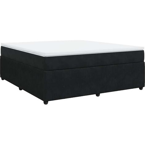 Maison Exclusive - Giroletto a Molle con Materasso Nero 180x200 cm in Velluto