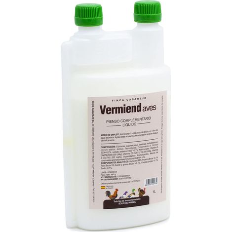 FINCA CASAREJO - Vermiend 1L – Pienso complementario líquido con extractos Naturales para gallinas y Aves de Corral – Apoyo digestivo y Bienestar intestinal