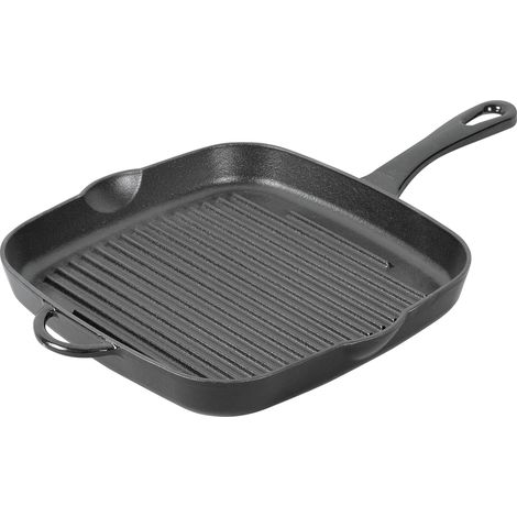 Kuchenprofi Provence Grillpfanne aus Gusseisen, Schwarz, 26 x 26 cm (1/3)