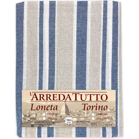 TELO ARREDO Copritutto GRAN FOULARD Copriletto COPRIDIVANO Tessuto DORY RIGA BLU 2 PIAZZE