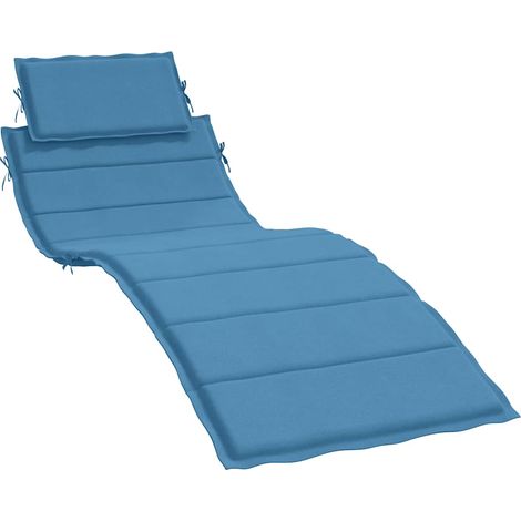 vidaXL Sun Lounger Cushion Melange Blue 186x58x4 cm Fabric (1/5)