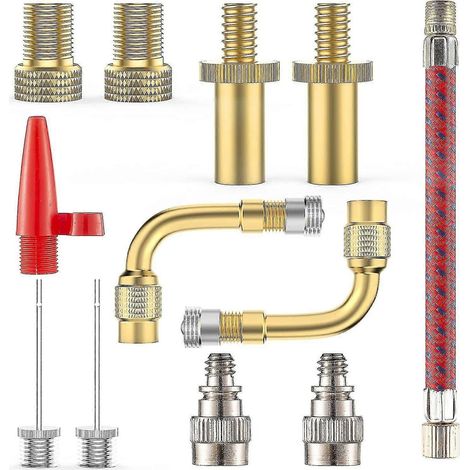Adaptateur pour pompe à vélo, 12 pièces DV AV SV, connecteurs de valve Presta Schrader pour vélo, embout de gonflage.