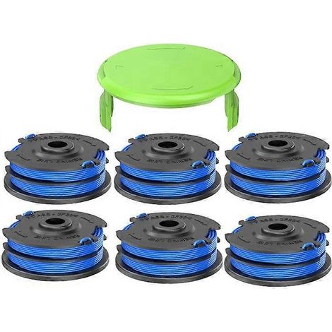 Compatible avec les tondeuses à gazon Greenworks : bobine de fil de nylon de 6 pouces + 1 capuchon de bobine, références 29082 et 29242 (1/4)