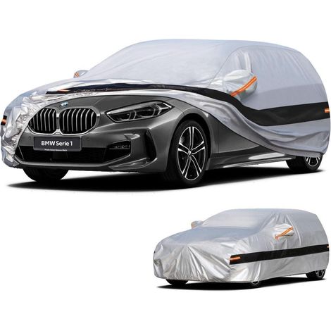 Autoabdeckung 10 Schichten 100% Wasserdicht für BMW 1er (2004-2025) Silber (1/5)