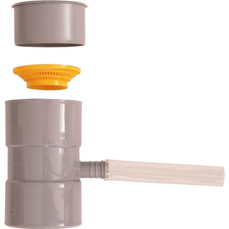 Boutté – Collecteur de gouttière gris – Raccord pour cuve de récupération d'eau – Filetage plomberie 1" – Pour acheminer l'eau de pluie (1/3)