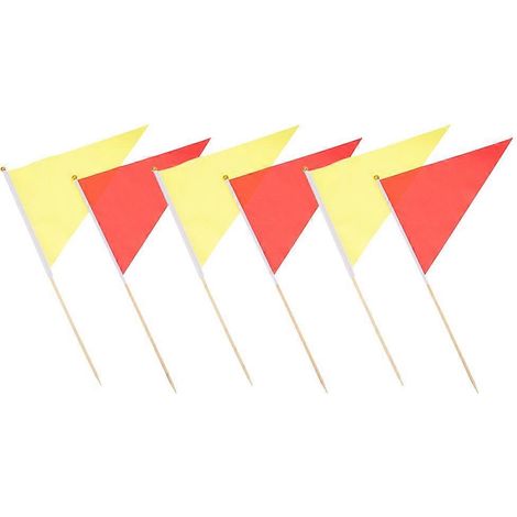 Drapeaux triangulaires pour outils de construction, signalisation et marquage de jardin et pelouse, couleurs assorties, lot de 6 (1/5)