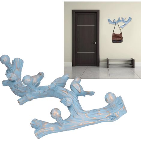 Patère Murale Décorative Autocollante Innovante Résine Imperméable Design Art Branche Oiseau pour Chambre Salon 29.5cm (1/5)