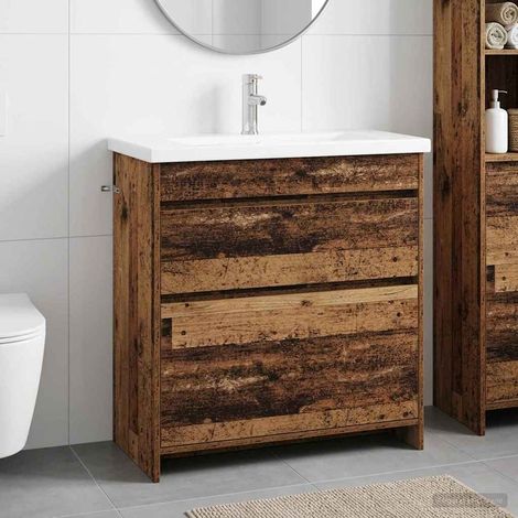 vidaXL Badezimmermöbel-Set Altholz 81 x 40 x 84,5 cm Holzwerkstoff (1/5)