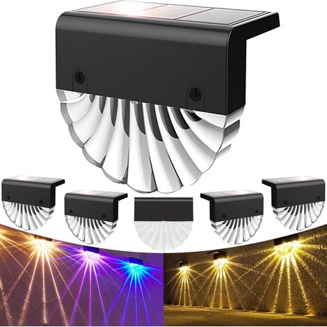 Lampe Solaire pour Jardin Extérieur, 4 Pièces IP65 Imperméable à L'eau LED Lampe Solaire,2 Modes,Applique Extérieure Clôture Lumière pour Clôture,pour Jardin,Cour (1/5)
