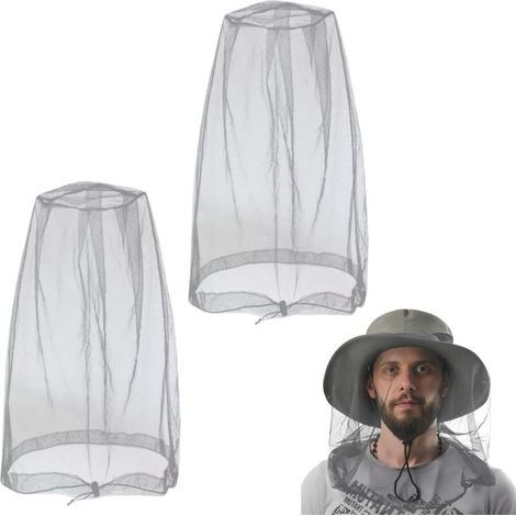 2 Stück Moskitonetz für den Kopf, Anti-Insekten-Nylon-Feinnetz für Wandern, Camping und Imkerei – Mücken-/Fliegenschutz für Angeln und Outdoor-Aktivitäten (1/4)