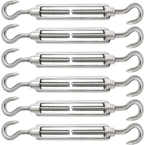 6 Pièces Tendeur Cable M5 Tendeur Cable Inox 304 Réglable Crochet de Ridoir et Crochet pour Tendeur de Fil Cable Acier Corde Crochet Tendeur Accessoires (1/5)