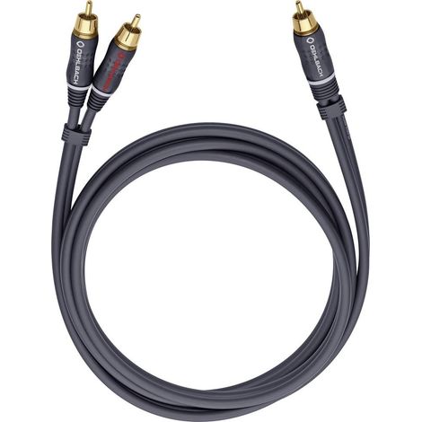 Câble audio Oehlbach 23705 [2x Cinch-RCA mâle - 1x Cinch-RCA mâle] 5.00 m anthracite contacts dorés Q885301 (1/2)