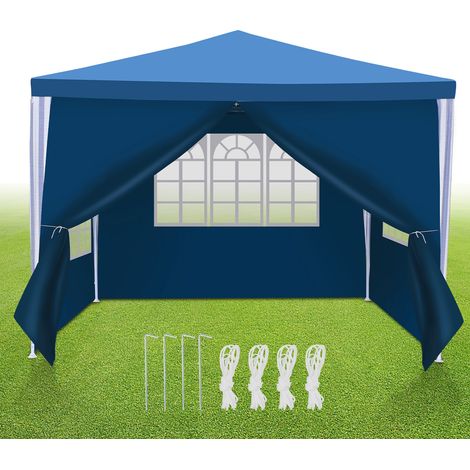 Jiubiaz Tenda per ricevimenti 3x3 m Blu, gazebo per eventi all’aperto, feste e riunioni familiari