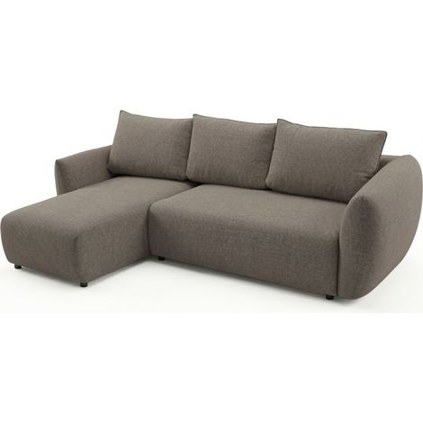 Selsey Zordo - L-Form Eckschlafsofa mit zwei Bettkästen, hellbrauner Chenille links (1/5)