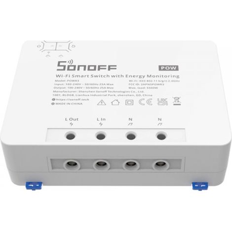 Interruptor inteligente Sonoff POWR3 de alta potencia para encendido y apagado (1/2)
