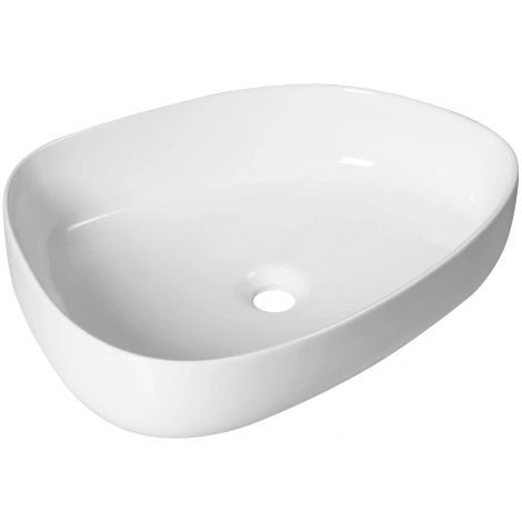 Lavabo da appoggio in ceramica bianca modello nebula 55 54,5x42x14  cm BARBOTTINA