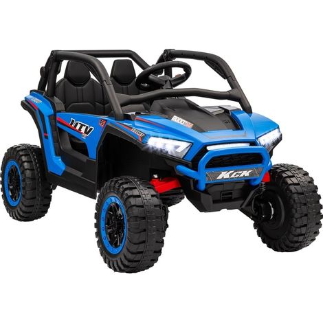 Coche eléctrico infantil UTV de 2 plazas 24V 7Ah con mando a distancia, música y luces azul (1/3)