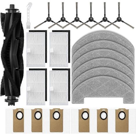 Lot de 24 sacs à poussière pour robot aspirateur MONSGA MS1 MAX : brosse principale, filtre et serpillière. (1/5)