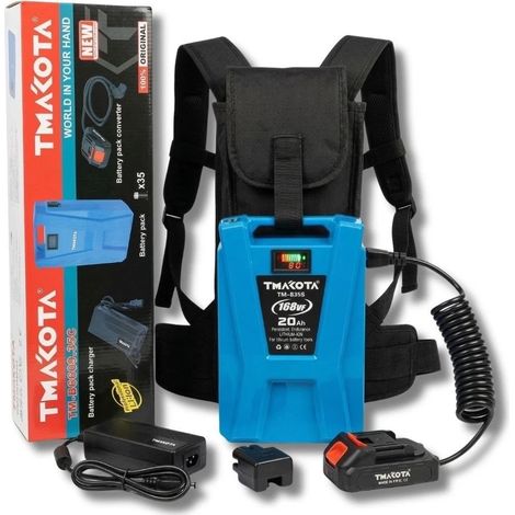 Batteria a zaino spalla da 168V (21V) 20 Ah per utensili con attacco tipo makita